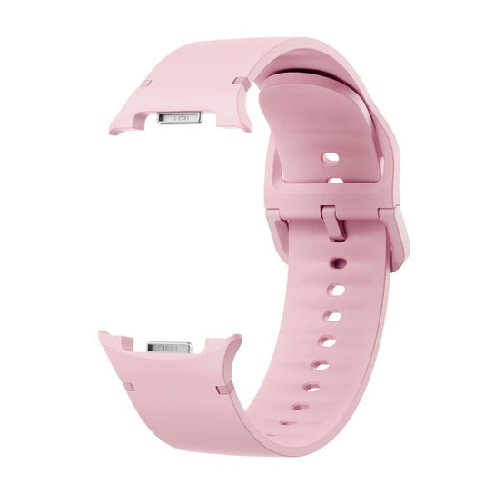 For Samsung Galaxy Watch8 / Watch8 Classic Solid Color Stitched Silicone Watch Band, Size:M(Light Pink) by bashfashion