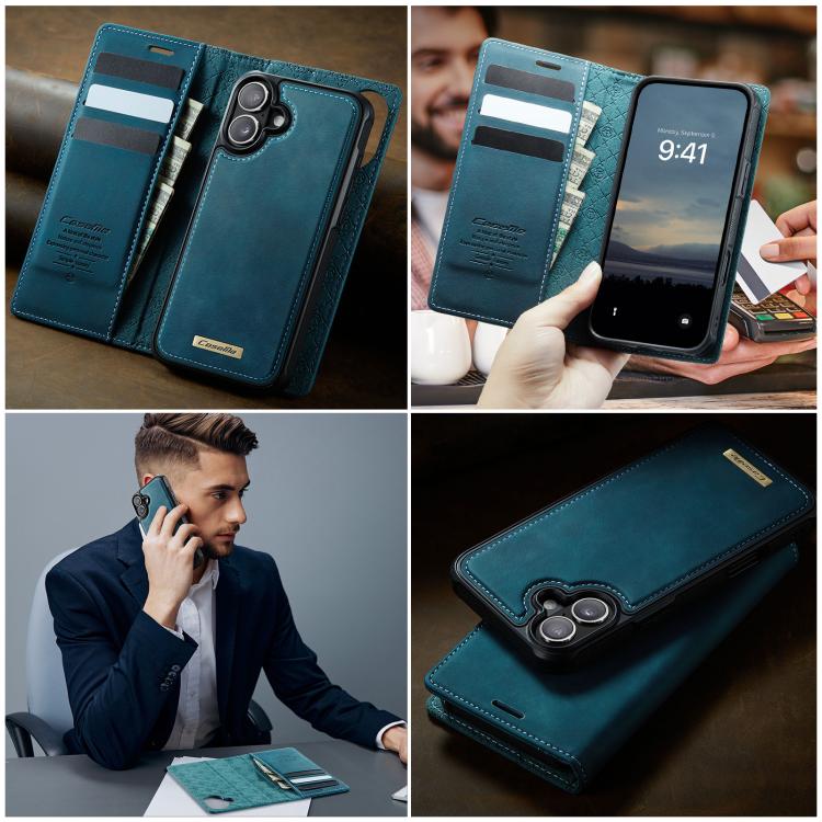 For iPhone 16 Plus CaseMe C49 MagSafe RFID Blocking Detachable Wallet Leather Phone Case(Green) by CaseMe