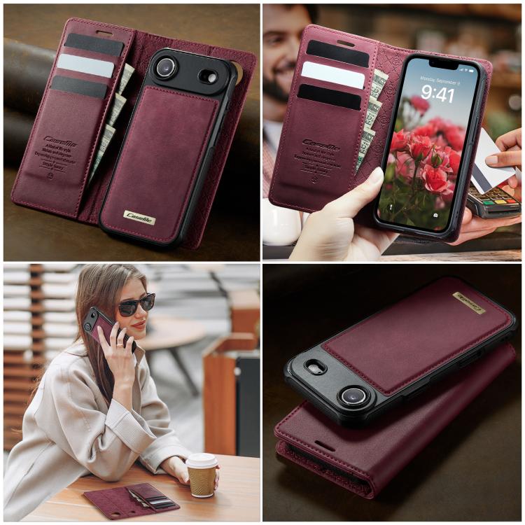 For iPhone Air CaseMe C49 MagSafe RFID Blocking Detachable Wallet Leather Phone Case(Red) by CaseMe