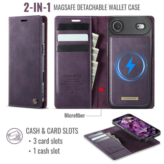 For iPhone Air CaseMe C49 MagSafe RFID Blocking Detachable Wallet Leather Phone Case(Purple) by CaseMe