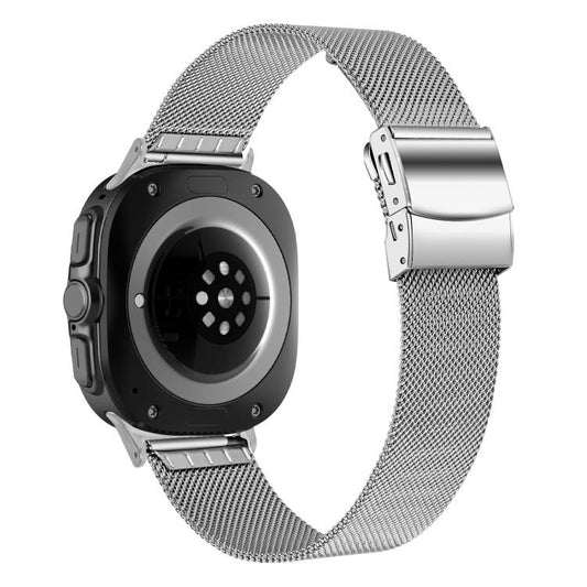 For Samsung Galaxy Watch Ultra 47mm / Ultra 2025 Turtle Buckle Milanese Metal Watch Band(Silver) by bashfashion