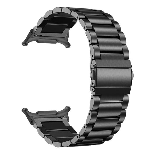 For Samsung Galaxy Watch Ultra 47mm / Ultra 2025 Three Beads Stainless Steel Watch Band(Black) by bashfashion