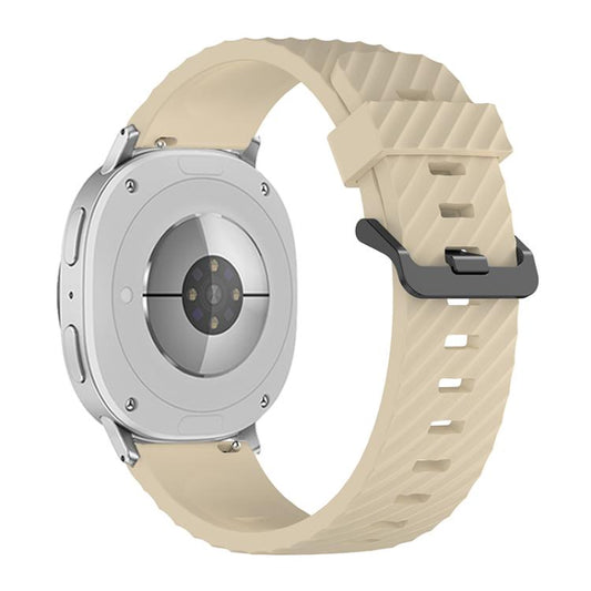 For Samsung Galaxy Watch8 / Watch8 Classic Black Buckle Spruce Silicone Watch Band(Beige) by bashfashion