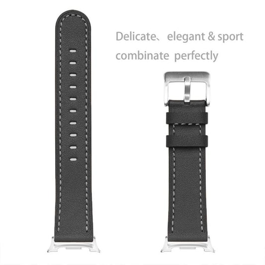 For Samsung Galaxy Watch8 / Watch8 Classic Round Tail Square Buckle Leather Watch Band(Black) by bashfashion