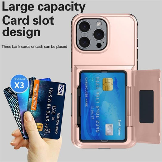 For iPhone 16 Pro Max Kalebol Flip Card Wallet Holder Shockproof Phone Case(Gray) by Kalebol