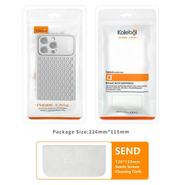 For iPhone 16 Kalebol Metal Cooling Breathable Hollow Phone Case(Gray) by Kalebol