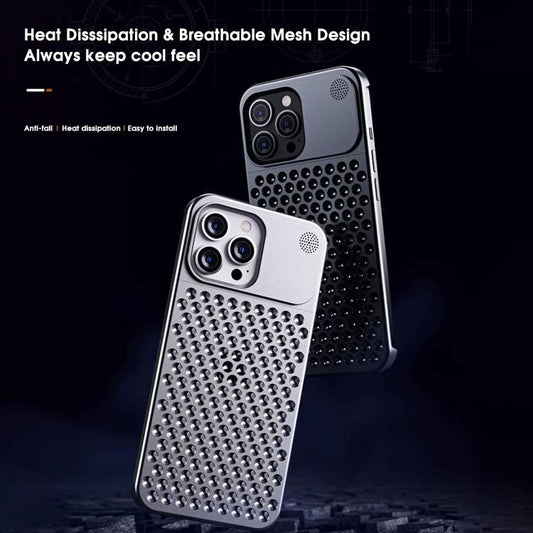 For iPhone 16 Pro Kalebol Aromatherapy Aluminum Alloy Cooling Phone Case(Silver) by Kalebol