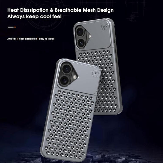For iPhone 16 Plus Kalebol Aromatherapy Aluminum Alloy Cooling Phone Case(Gray) by Kalebol