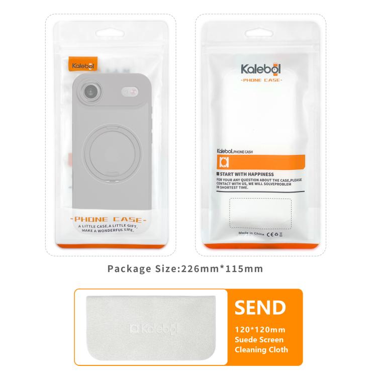 For iPhone 17 Pro Kalebol Rotating Magnetic Holder MagSafe Phone Case(Transparent Gold) by Kalebol