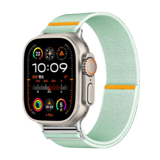For Apple Watch 42mm / 41mm / 40mm / 38mm Adjustable Single Loop Elastic Nylon Watch Band(Mint Green) by bashfashion