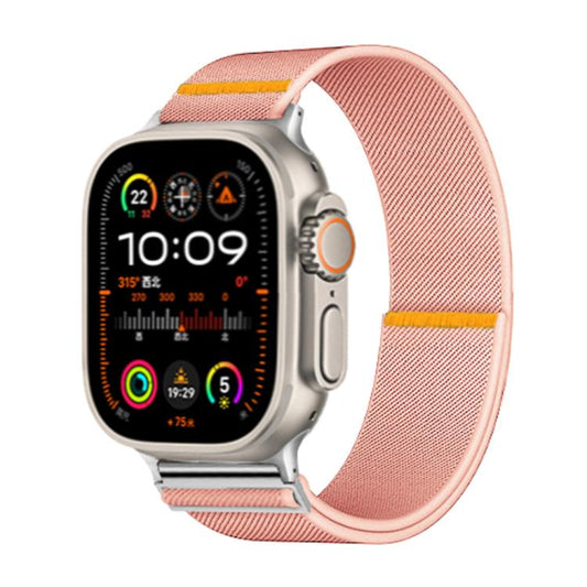 For Apple Watch 42mm / 41mm / 40mm / 38mm Adjustable Single Loop Elastic Nylon Watch Band(Pink) by bashfashion