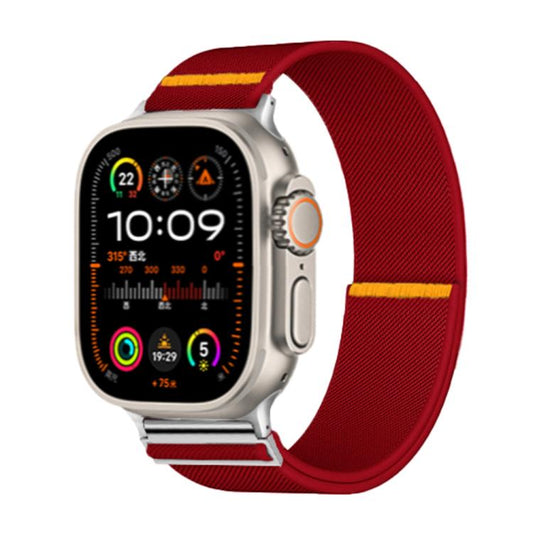 For Apple Watch 42mm / 41mm / 40mm / 38mm Adjustable Single Loop Elastic Nylon Watch Band(Red) by bashfashion