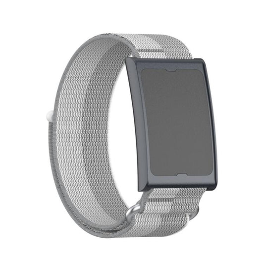For Amazfit Helio Strap Metal Ring Two Sections Nylon Hook and Loop Fastener Watch Band(Phantom Silver) by bashfashion