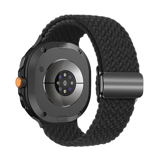 For Samsung Galaxy Watch8 / Watch8 Classic Magnetic Buckle Braided Nylon Watch Band(Black) by bashfashion