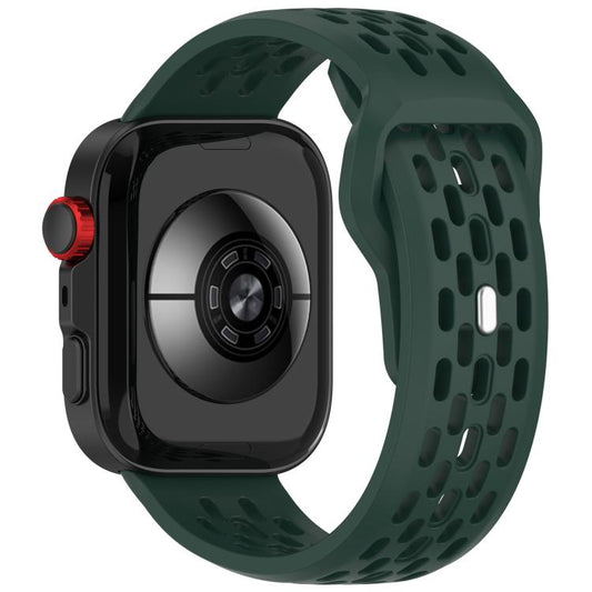 For Huawei Watch Fit4 / Fit4 Pro / Fit3 Mesh Silver Reverse Steel Buckle Silicone Watch Band(Dark Green) by bashfashion