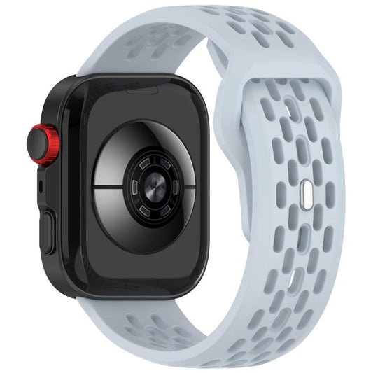 For Huawei Watch Fit4 / Fit4 Pro / Fit3 Mesh Silver Reverse Steel Buckle Silicone Watch Band(Light Blue) by bashfashion