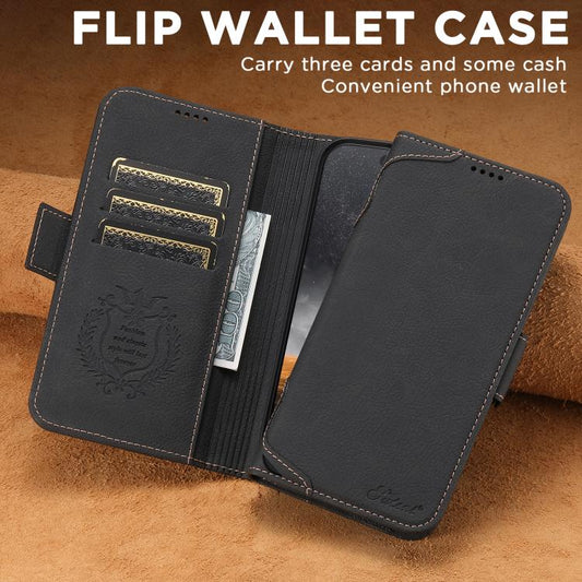 For iPhone 17 SUTENI J07 Multifunctional Horizontal Flip Magsafe Leather Phone Case(Black) by Suteni