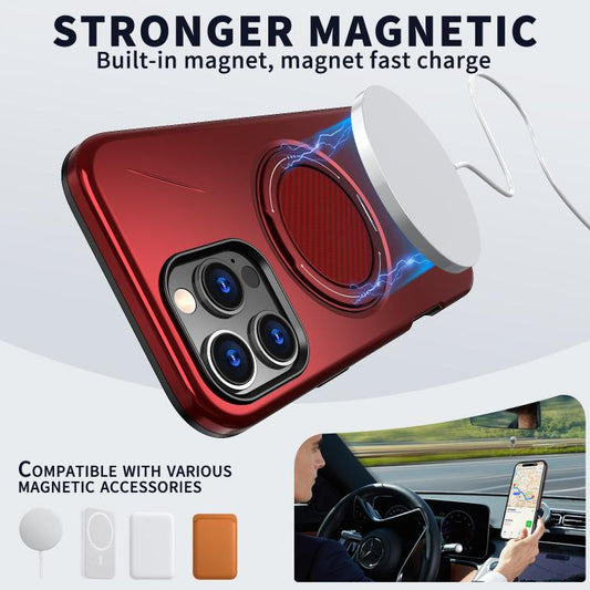 For iPhone 16 Pro Max Kalebol Magnetic MagSafe Rotation Holder PC Phone Case(Red) by Kalebol