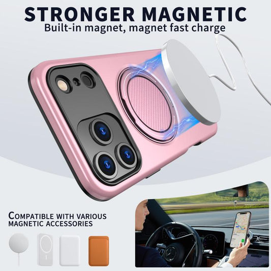 For iPhone 17 Pro Max Kalebol Magnetic MagSafe Rotation Holder PC Phone Case(Pink) by Kalebol