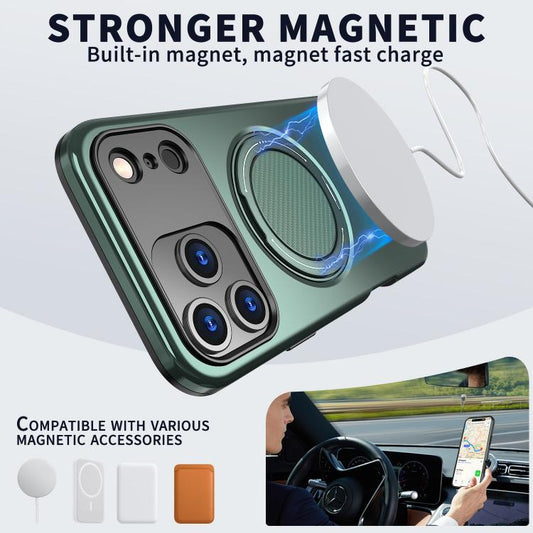 For iPhone 17 Pro Kalebol Magnetic MagSafe Rotation Holder PC Phone Case(Grey Green) by Kalebol