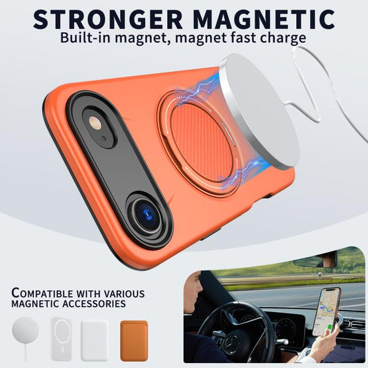 For iPhone Air Kalebol Magnetic MagSafe Rotation Holder PC Phone Case(Orange) by Kalebol