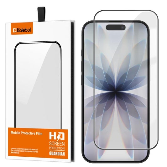 For iPhone 17 Kalebol High-Aluminum Screen-Printed Full-Coverage Anti-Fingerprint Black-Bordered HD Tempered Glass Film by Kalebol