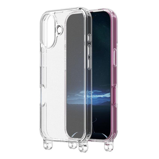 For iPhone 16 Plus Kalebol Minimalist Transparent Lanyard Integrated Phone Case(Transparent) by Kalebol