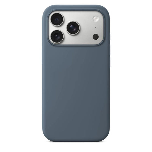 For iPhone 17 Pro Max Crossbody Imitation Nylon Magnetic Liquid Pop-Up Animation Liquid Silicone Phone Case(Anchor Blue) by Kalebol