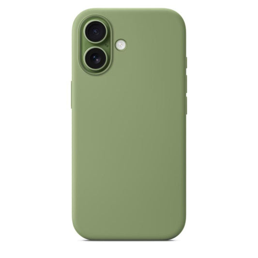 For iPhone 17 Crossbody Imitation Nylon Magnetic Liquid Pop-Up Animation Liquid Silicone Phone Case(Light Jade Green) by Kalebol
