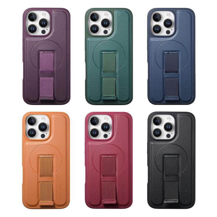 For iPhone 17 Pro Max CaseNeo Finger Grip Wristband MagSafe Back Phone Case(Blue) by CaseNeo