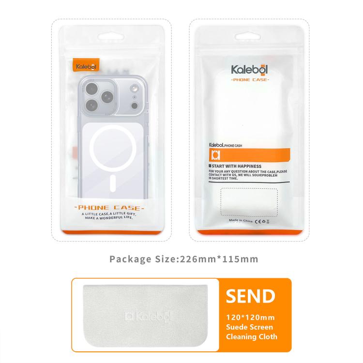 For iPhone 17 Pro Max Kalebol Transparent Magnetic MagSafe Skin Feel Phone Case(Orange) by Kalebol