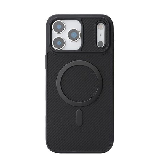For iPhone 17 Pro Max Kalebol Carbon Fiber MagSafe Phone Case(Black) by Kalebol