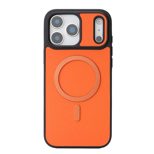 For iPhone 17 Pro Max Kalebol Carbon Fiber MagSafe Phone Case(Orange) by Kalebol