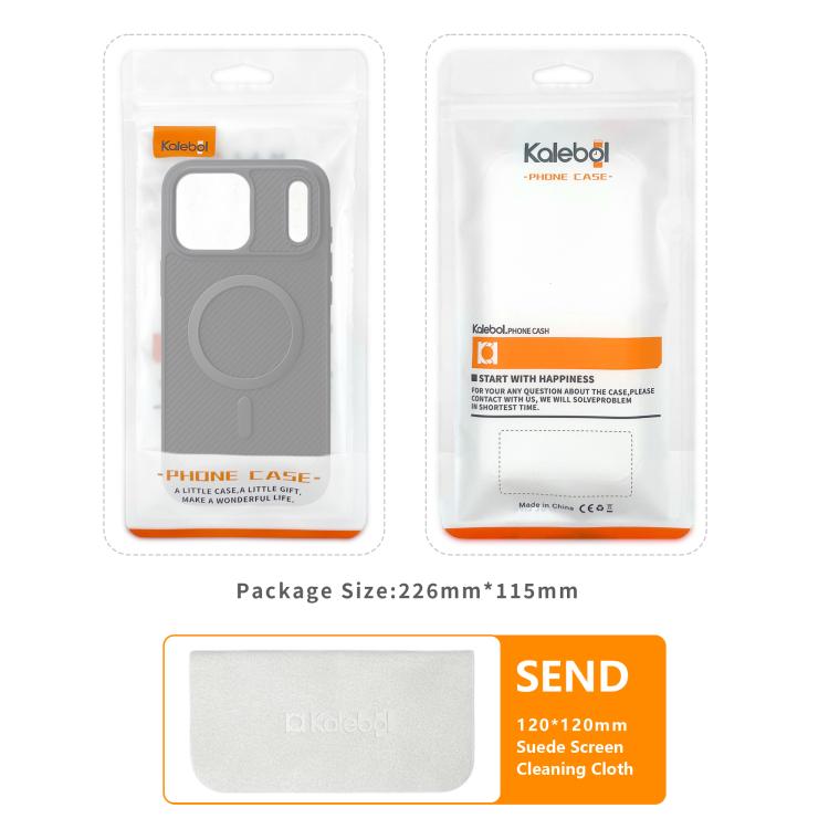 For iPhone 17 Pro Kalebol Carbon Fiber MagSafe Phone Case(Orange) by Kalebol
