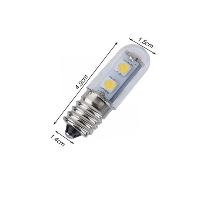 E14 screw light LED refrigerator light bulb 1W 220V AC 7 light SMD 5050 ampere LED light refrigerator home(Warm White) by bashfashion