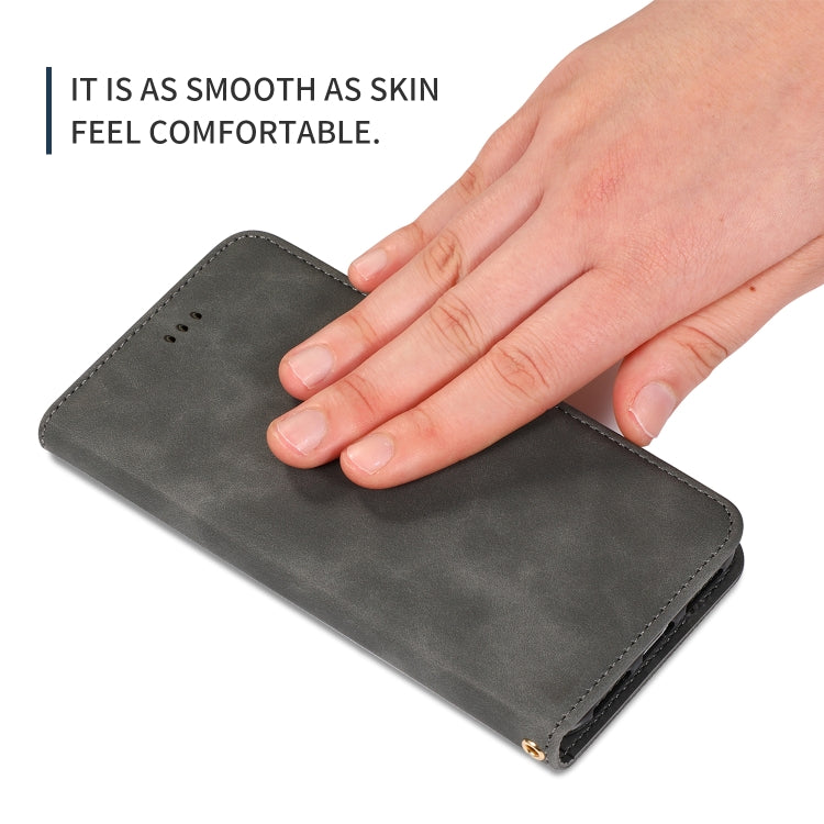 For iPhone 11 Pro Max Retro Skin Feel Business Magnetic Horizontal Flip Leather Case (Dark Gray) by bashfashion