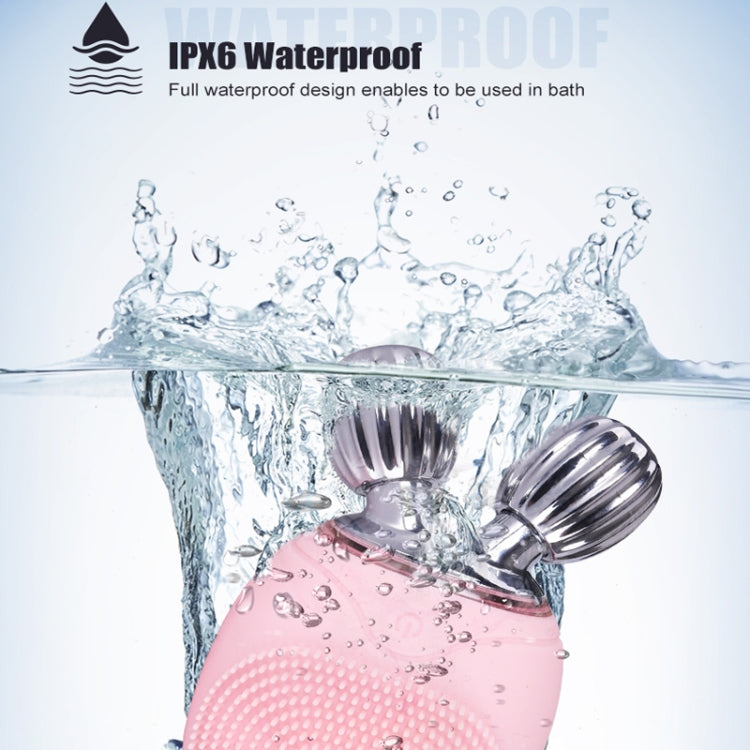 2 in 1 Electric Facial Cleansing Brush Waterproof face Skin Cleansing Massager Silicone Vibration Scrubber Pore Clear Blackhead Remover by bashfashion