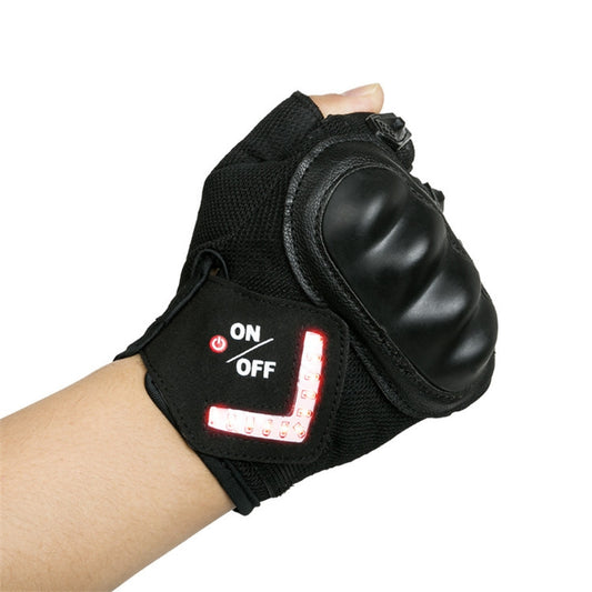 Automatic Induction Turn Signal Gloves Riding Warning Light Gloves, Color:Black(XXL) by bashfashion