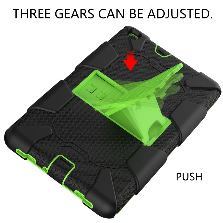 For Galaxy Tab A8.0 2019 / T290 Shockproof Two-Color Silicone Protection Case with Holder(Black+Green) by bashfashion