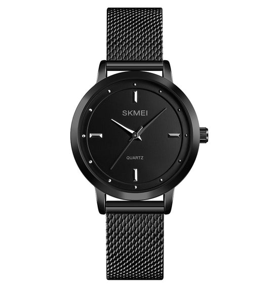 SKMEI 1528 Simple Fashion Lady Watch Casual Netting Scale(Black) by SKMEI