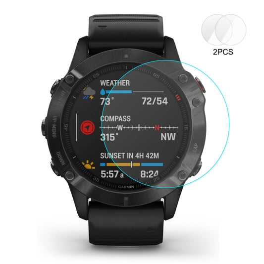 For Garmin Fenix 6X / 6X Pro Solar 2 PCS ENKAY Hat-Prince 0.2mm 9H 2.15D Curved Edge Tempered Glass Film by ENKAY
