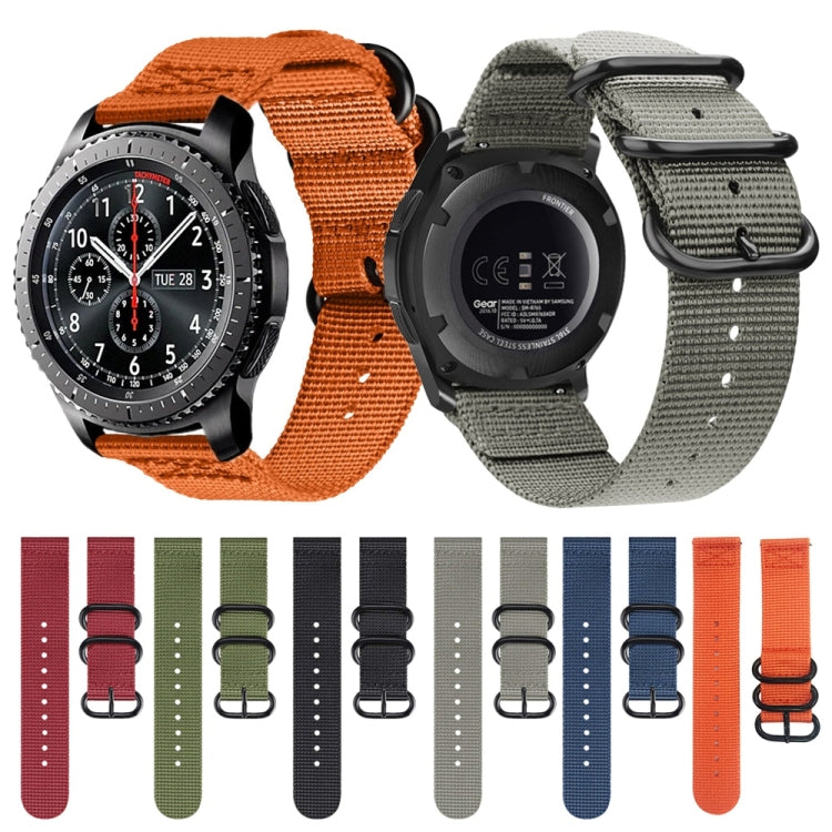 For Samsung Galaxy Watch Active 2 18mm / Gear S3 Nylon Three-ring Watch Band(Orange) by bashfashion