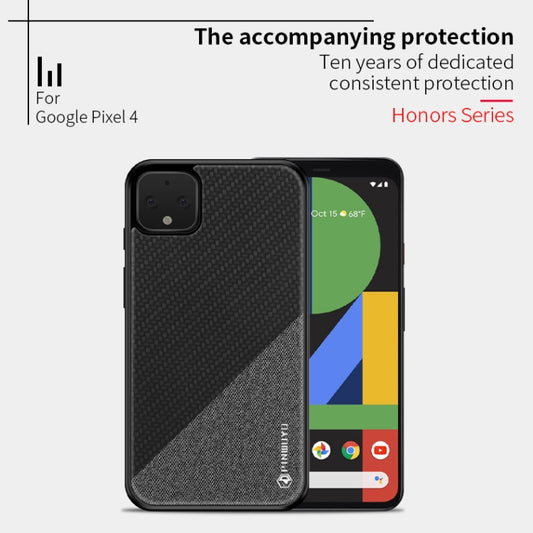 For Google Pixel4 PINWUYO Rong Series Shockproof PC + TPU+ Chemical Fiber Cloth Protective Cover(Yellow) by PINWUYO
