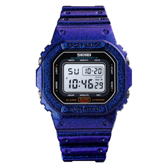 Skmei 1608 Multi-Function Student Electronic Watch Waterproof Timing Silicone Sports Watch(Blue) by SKMEI