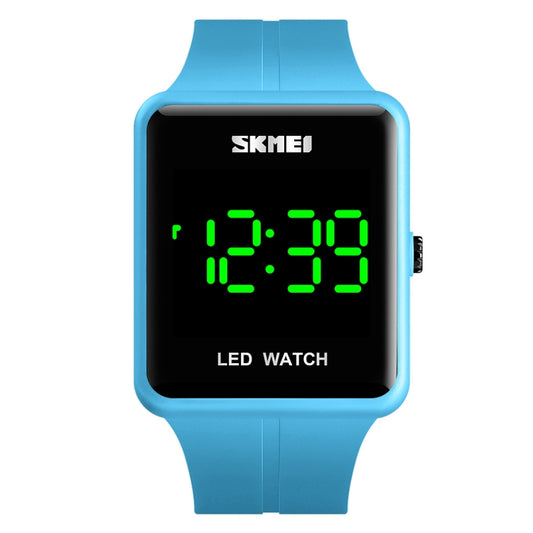 SKMEI 1541 Fashion Led Watch Square Couple Model Waterproof Electronic Watch Silicone Watch(Blue) by SKMEI