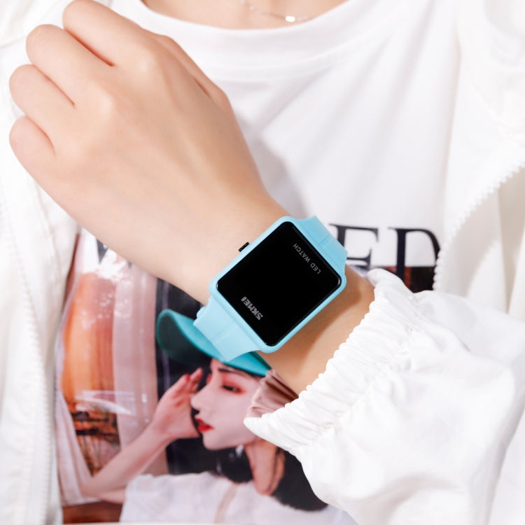 SKMEI 1541 Fashion Led Watch Square Couple Model Waterproof Electronic Watch Silicone Watch(Blue) by SKMEI