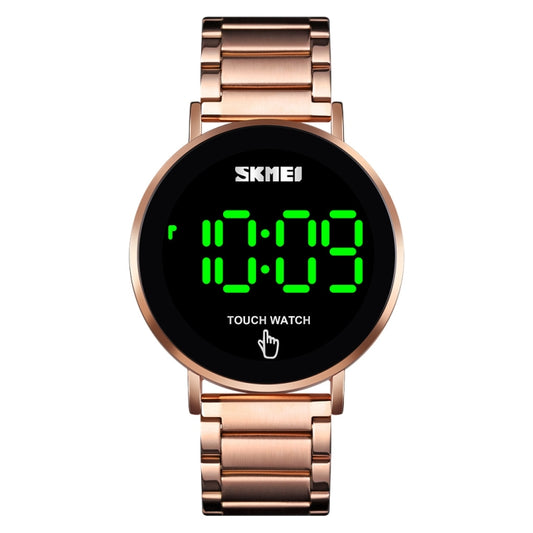 SKMEI 1550 Simple and Stylish LED Touch Screen Men Watch Waterproof Stainless Steel With Electronic Watch(Rose Gold) by SKMEI