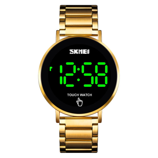 SKMEI 1550 Simple and Stylish LED Touch Screen Men Watch Waterproof Stainless Steel With Electronic Watch(Gold) by SKMEI
