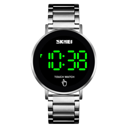 SKMEI 1550 Simple and Stylish LED Touch Screen Men Watch Waterproof Stainless Steel With Electronic Watch(Silver) by SKMEI