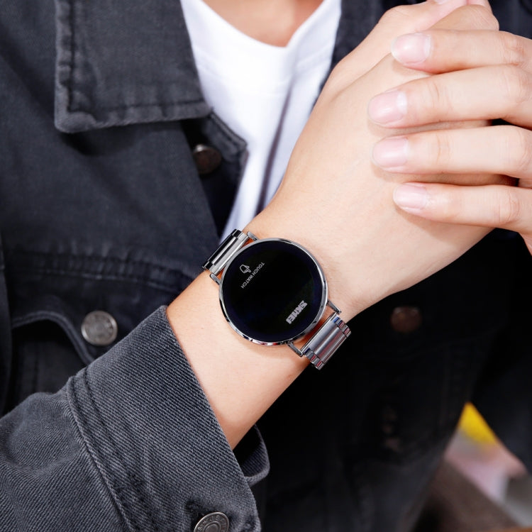 SKMEI 1550 Simple and Stylish LED Touch Screen Men Watch Waterproof Stainless Steel With Electronic Watch(Silver) by SKMEI